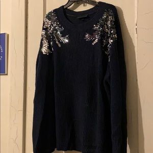 LB Sequin Cable Knit Sweater